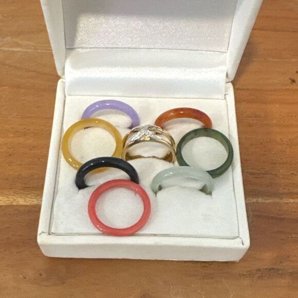 Vintage 14K Gold Interchangeable Ring Set with Diamonds size 7 - Picture 7 of 8